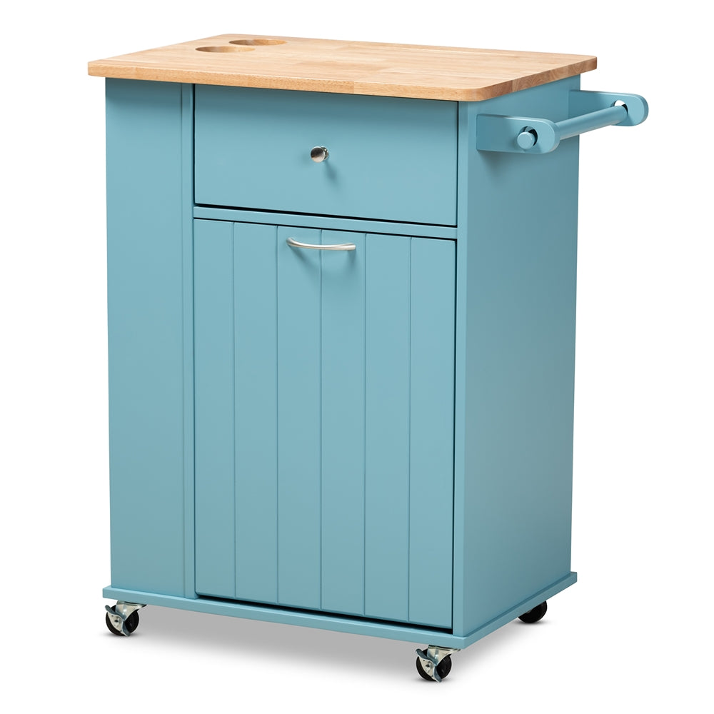 BAXTON STUDIO LIONA MODERN AND CONTEMPORARY SKY BLUE FINISHED WOOD