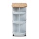 BAXTON STUDIO DONNIE COASTAL AND FARMHOUSE TWO-TONE LIGHT GREY AND NATURAL FINISHED WOOD KITCHEN STORAGE CART