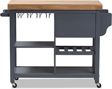 Load image into Gallery viewer, BAXTON STUDIO SUNDERLAND COASTAL AND FARMHOUSE GREY WOOD KITCHEN CART