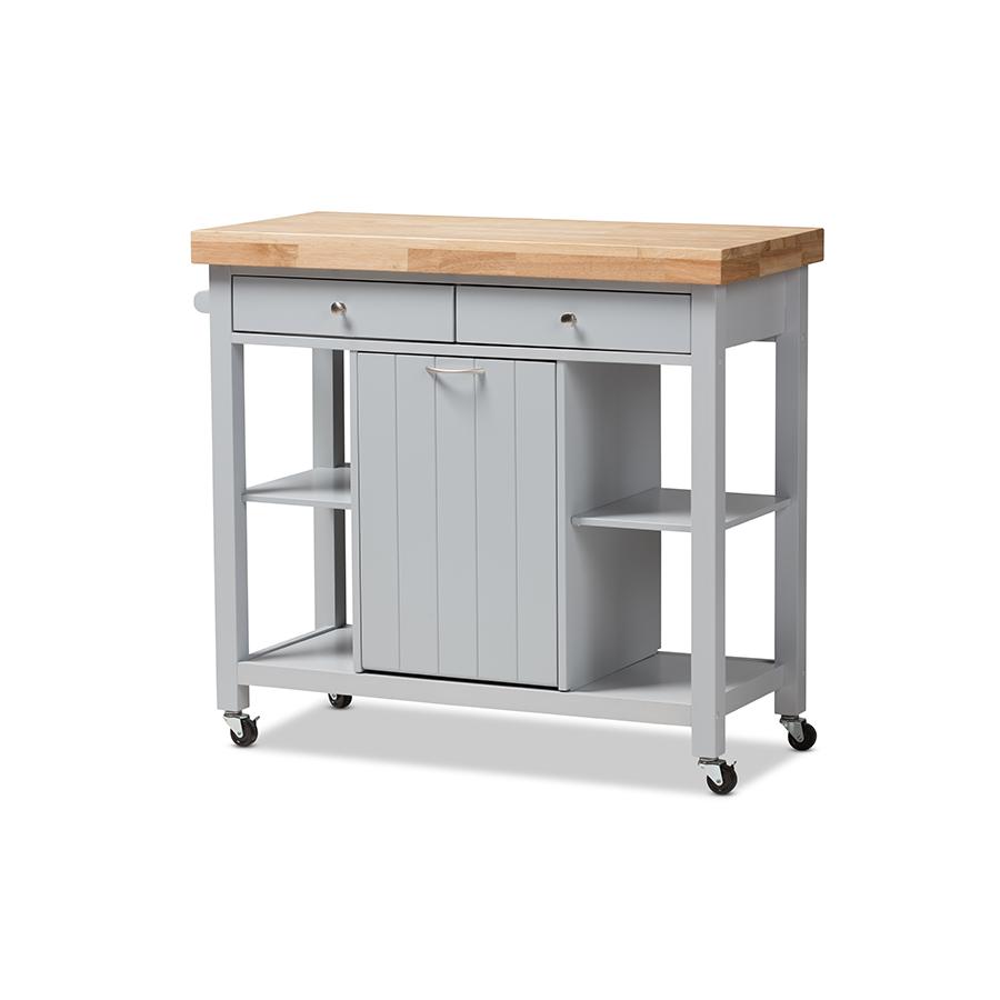 BAXTON STUDIO HAYWARD COASTAL AND FARMHOUSE LIGHT GREY WOOD